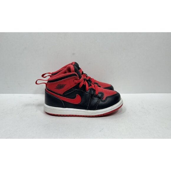 Nike Air Jordan 1 Mid Alternate Bred Red Toddler 8C Red Black DQ8425-060 - Picture 1 of 8